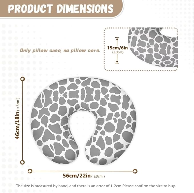 Gray Markings Nursing Pillow Cover Nursing Pillows for Breastfeeding Fits The Original Support for Breastfeeding Nipple Shields for Breastfeeding Newborn
