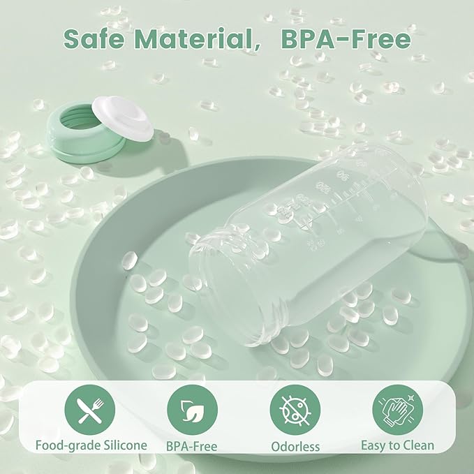 2pcs Breast Milk Storage Bottles 6oz/180ml Compatible with Spectra S1 S2 9 Plus,Motif Luna/Ameda MYA/Bellababy Pumps, Wide-Neck Collection Bottle Container for Fridge, Pumping Bottles