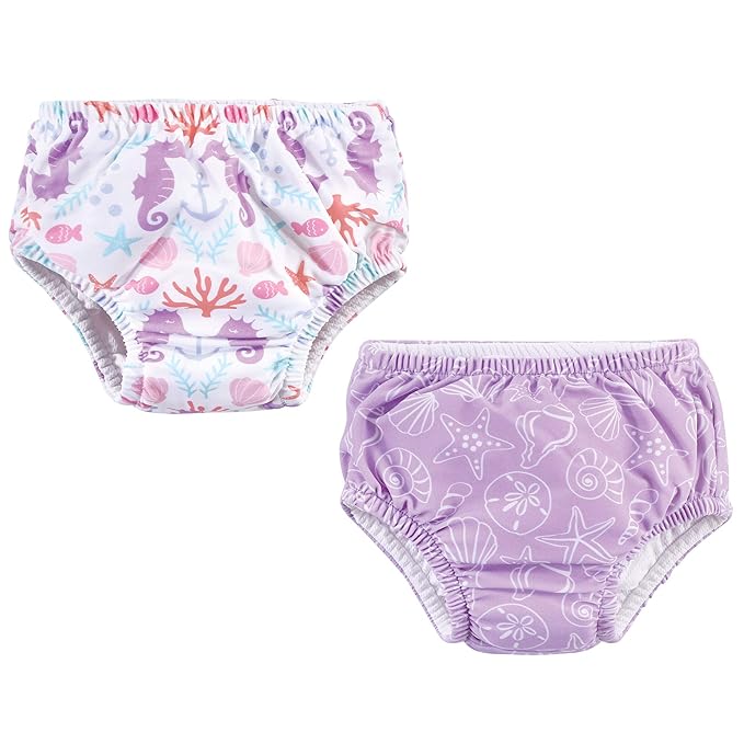 Hudson Baby Unisex Baby Swim Diapers, Sea Shells, 3 Toddler