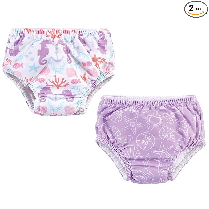 Hudson Baby Unisex Baby Swim Diapers, Sea Shells, 3 Toddler
