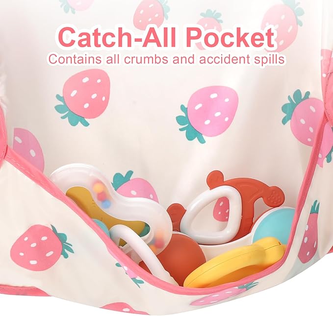 Accmor Waterproof Baby Bibs for Eating, Mess Proof Toddler Feeding Bibs for Girls Boys ﻿