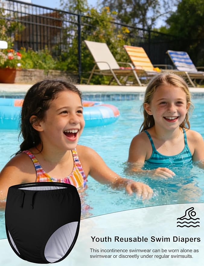 Youth Special Needs Reusable Swim Diapers Swimwear for Incontinence Diaper Covers Waterproof,Leakproof, Unisex