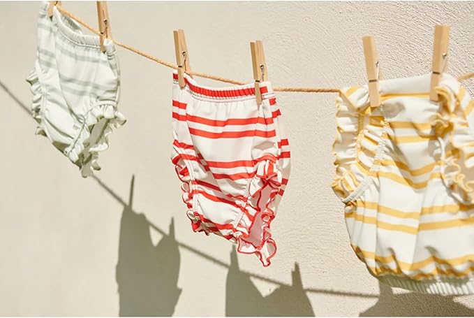 Infant Baby Girls Swim Diapers Reusable Swim Bottoms BPA Free Swim Pants Water Diaper Red Ruffles Swimsuit 6-9 Months