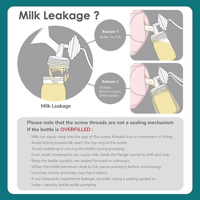 Maymom Wide Neck Breastmilk Collection n Storage Bottle 5.4 oz; Re-markable SureSeal Disc. Fits Spectra S2 Spectra S1 9 Plus.