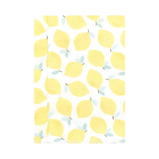 Hudson Baby Unisex Baby Cotton Flannel Burp Cloths, Lemon Daisy 7 Pack, One Size