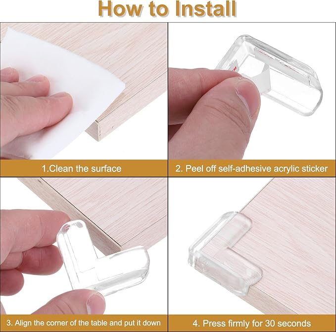 uxcell Corner Protectors, 16 Pcs Table Corner Protectors, Furniture Corner Guard and Edges Safety Bumpers for Table Edges and Sharp Corners (L-Shaped, Clear)