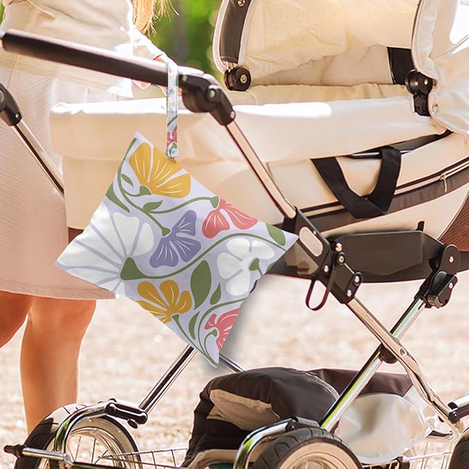 Wet Dry Wet Bag for Swimsuit Towel Baby Travel Cloth Diapers Beach Gym Toiletries Makeup Storage Bag Summer Vacation Essential Holiday Summer Vibes Boho Flower