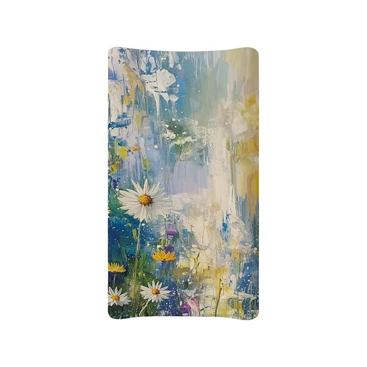 ZDCUSTOM Daisy Printing Changing Pad Sheets for Boys Girls Soft Breathable Changing Table Sheet Infant Newborn Changing Mat Sheet Fits 32"x16" Contoured Pad