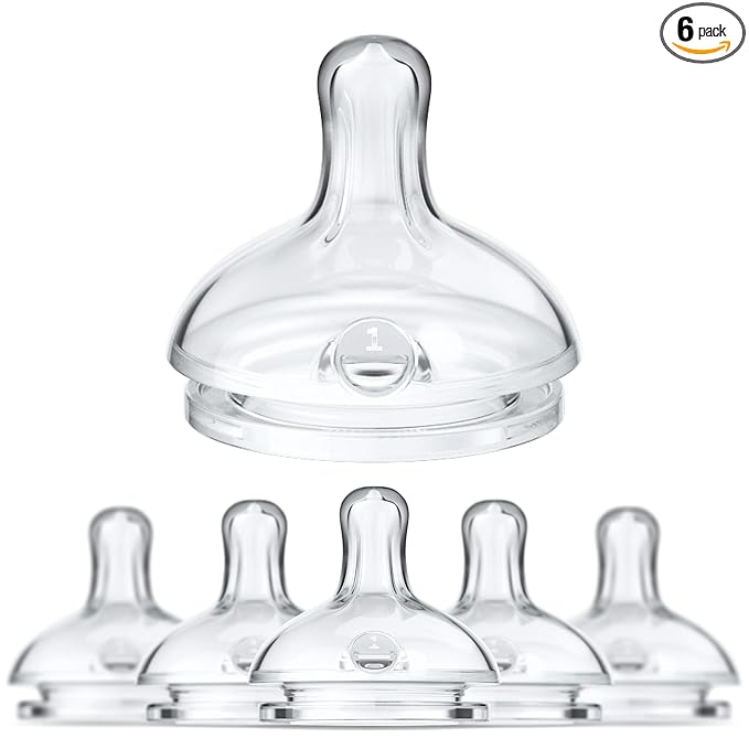 Smilo Anti-Colic Bottle Nipple, Slow Flow 2M+, Stage 1 Suitable from 2 to 5 Months, Smooth Flow Anti-Colic (Pack of 6)