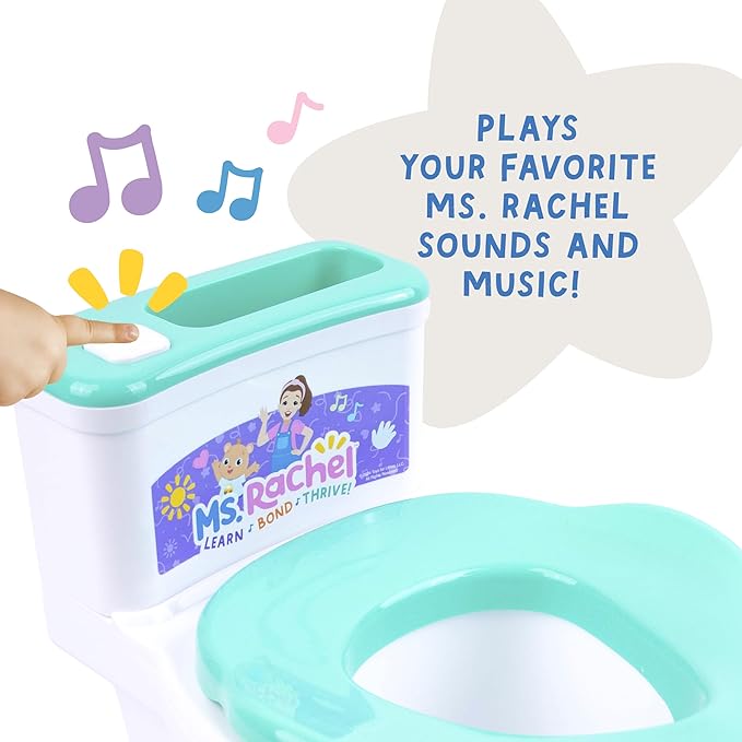 Ms. Rachel 2-in-1 Playtime Floor Potty Trainer With Sound - Stage 1 Training - Removable Potty Seat for Stage 2 Training - 6 Ms. Rachel Sounds and Music - Storage - Removable Parts for Easy Cleaning