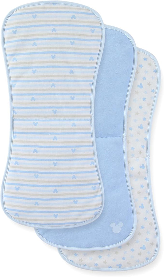 Disney Baby Burp Cloths 3-Pack – Mickey Mouse and Minnie Mouse Soft Absorbent 20" x 10" Leakproof Burping Rags for Baby Boys Girls & Unisex Newborns & Infants