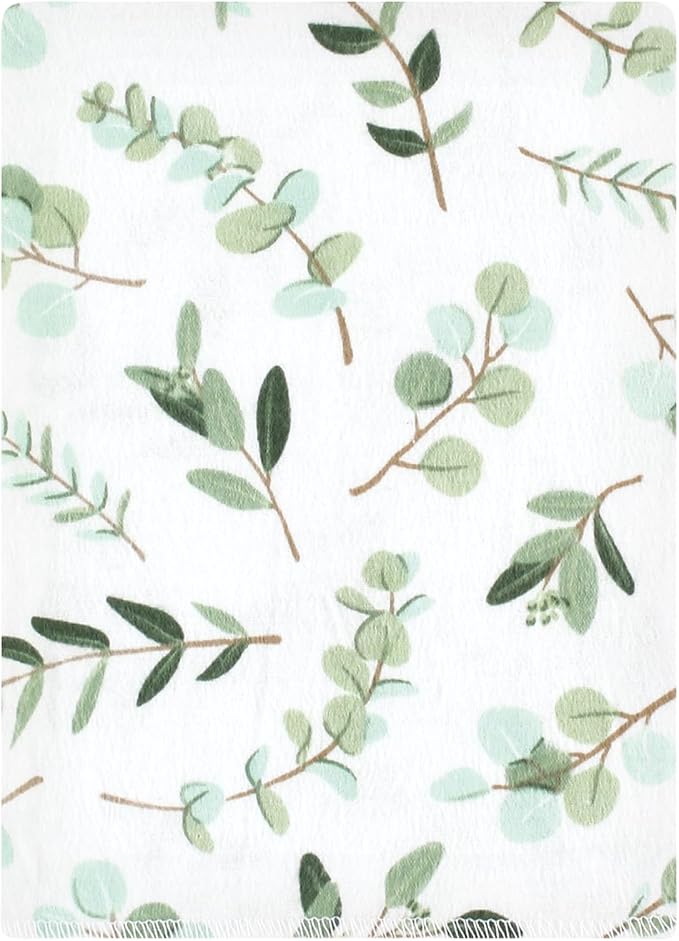 Hudson Baby Unisex Baby Cotton Flannel Burp Cloths Bundle, Eucalyptus, One Size