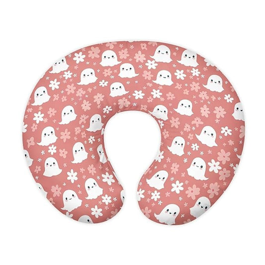 Ghost Flowers Newborn Nursing Pillow Case Keep Off Smudges Soft Cozy Fabric Replacement Cover for Breastfeeding Pillows, Nursery Room Sofa Car Decor &