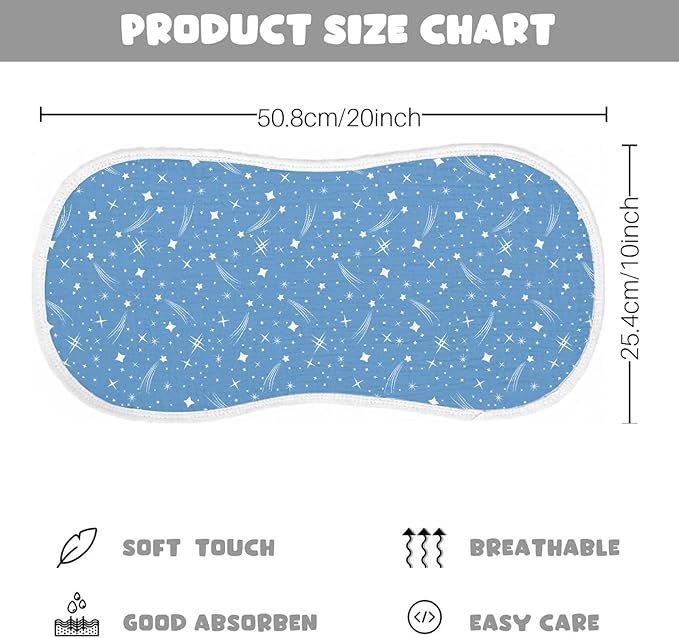 4 Pack Baby Burp Cloths for Boys Girls, Soft Cotton, Deep Blue Space Galaxy Theme Design, Super Absorbent Baby Burping Cloths for Newborns, Machine Washable and Reusable Baby Spit-Up Cloths