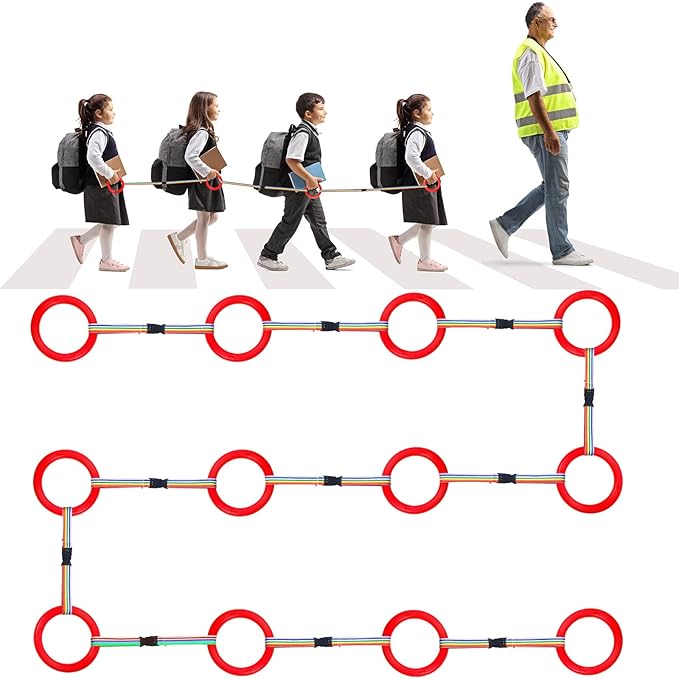 Tatuo 12 Set Toddlers Walking Rope for Preschool Toddlers Detachable Transition Rope Safety Daycare Rope for Preschool Daycare Kindergarten School Kids Outdoor Supplies (Red)