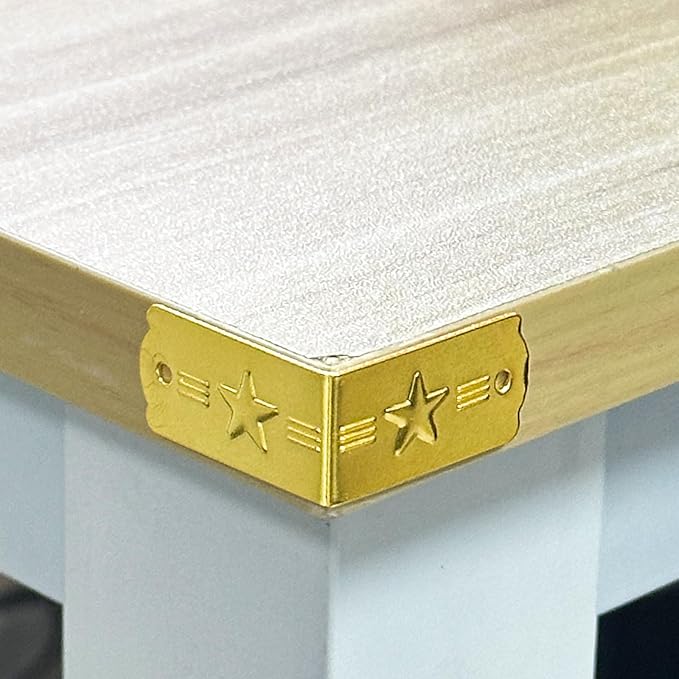 10 Pcs Iron Baseboard Corner Protectors, Skirting Board Corner Protectors Corner Guards, Vintage Metal Edge, Table Corner Edge Cover Safety Brackets with Screws.