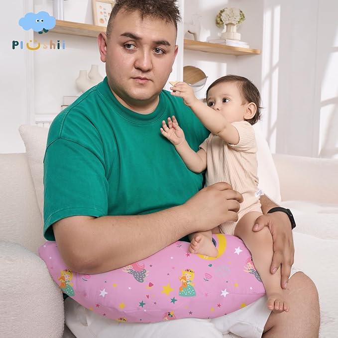 Plushii Nursing Pillow for Breastfeeding, Soft and Supportive Breastfeeding Pillow for Mom and Baby, Cute Feeding Pillow with Removable Cover for 0–12 Months, Moon Fairy