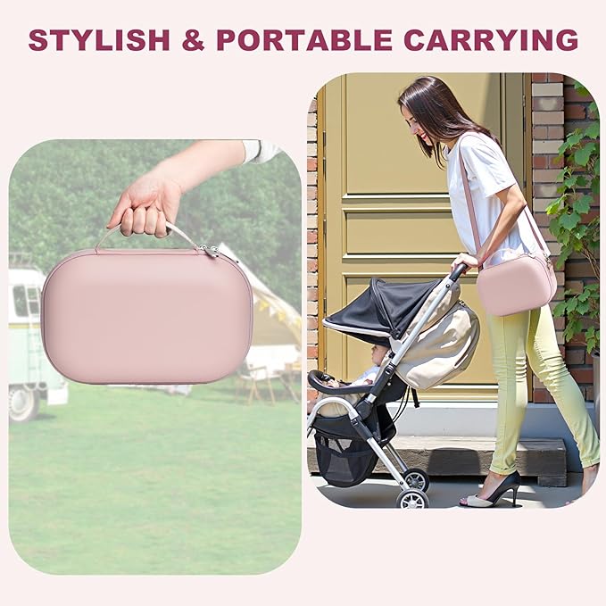 Wearable Breast Pump Bag Carrying Case for Momcozy & Willow, Use with Hands Free Wearable Breast Pumps for eufy Security/Medela/Bluefair, Travel Pumping Bag with Nipple Ruler & Removable Tray(Holds 2)