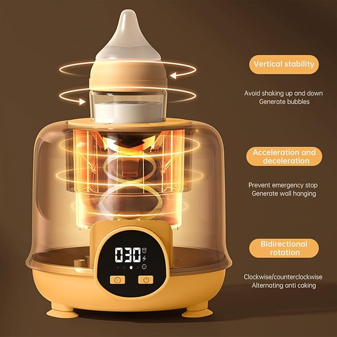Automatic Baby Formula Mixer - 360-Degree Bidirectional Bottle Shaker, Anti-Bloating Milk Blender for Smooth Digestion, Smart Temperature-Controlled Mixing Device, Portable Low-Noise Milk Stirrer
