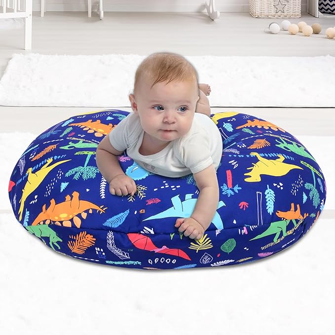Cloele Nursing Pillow Cover for Breastfeeding Pillows - Dinosaur Breastfeeding Pillow Slipcovers for Baby Boys & Girls Ultra Soft Infant Nursing Pillowcase for Newborn - Blue