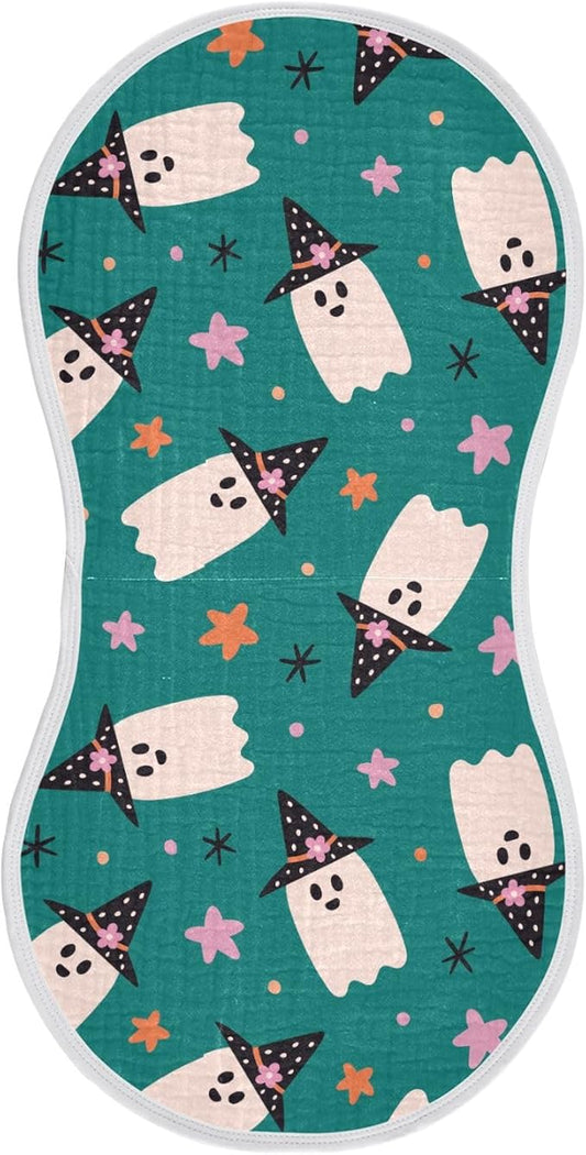 vvfelixl Muslin Burp Cloths Halloween Ghosts Baby Washcloths for Baby Girl Boys 2 Pack