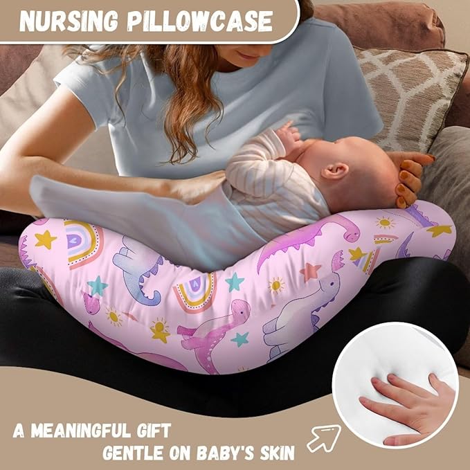 Rainbow Unicorn Nursing Pillow Slipcover Covers Soft Comfortable Pillowcase for Nursing Pillow Stretchy Replaceable Feeding Pillow Slipcover Washable