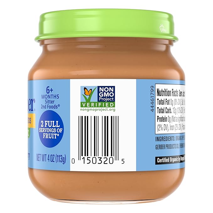 GERBER ORGANIC FOR BABY 2nd Foods Apple Strawberry 10x4oz