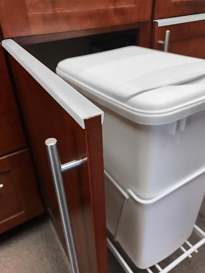 Outwater Industries | 3/4 Inch (.75'') Cabinet Door Protector Edge Guard in White | Fits 3/4" Edge | 24 Inch (Pack of 3)