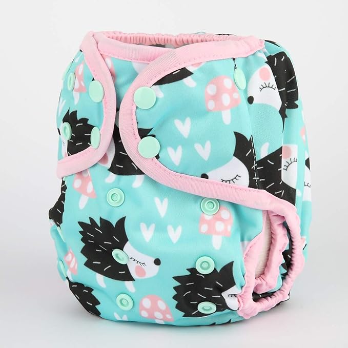 Baby Diaper Cover Nappy One Size 8lbs to 36lbs (Hedgehog)