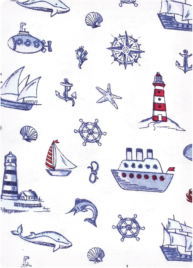 Hudson Baby Unisex Baby Flannel Burp Cloth 12pk, Lighthouse, One Size