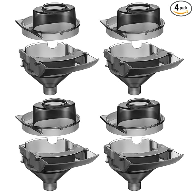 4 Sets Replacement Funnel Compatible with Baby Brezza Replacement Parts Funnel and Cover Baby Formula Dispenser, Grey