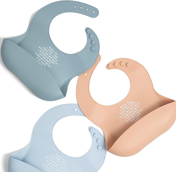 Be A Heart Silicone Baby Bibs, Adjustable Waterproof Bibs, Meal Blessing Bibs