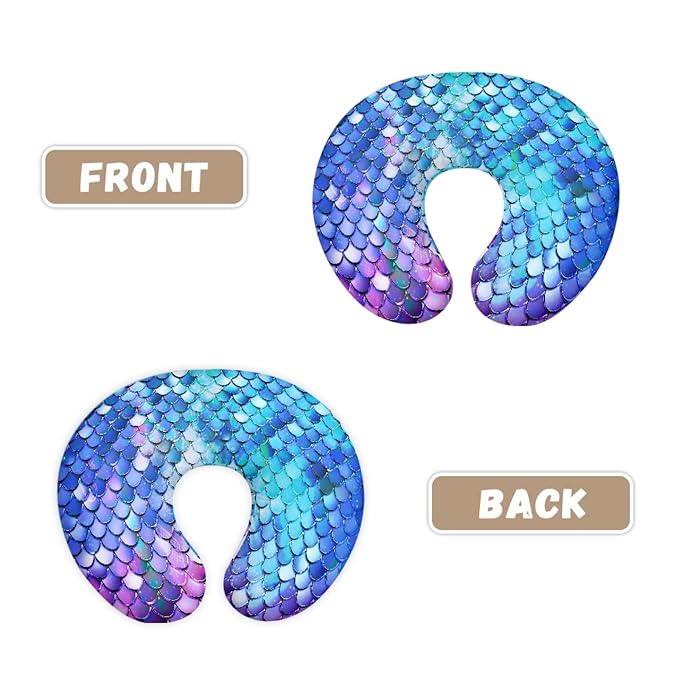 Forchrinse Purple Mermaid Scales Nursing Pillow Cover for Baby Girls Comfortable Breastfeeding Pillow Slipcover Fit for Most Nursing Pillows