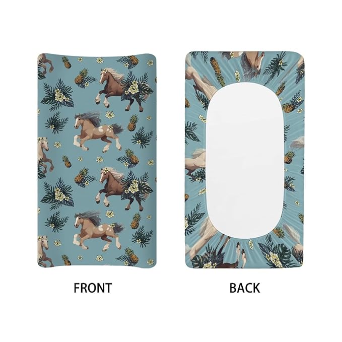 Western Horse Baby Changing Pad Cover Infant Newborn Pineapple Diaper Table Change Mat Sheet Cover Changing Table Covers for Boys Girls