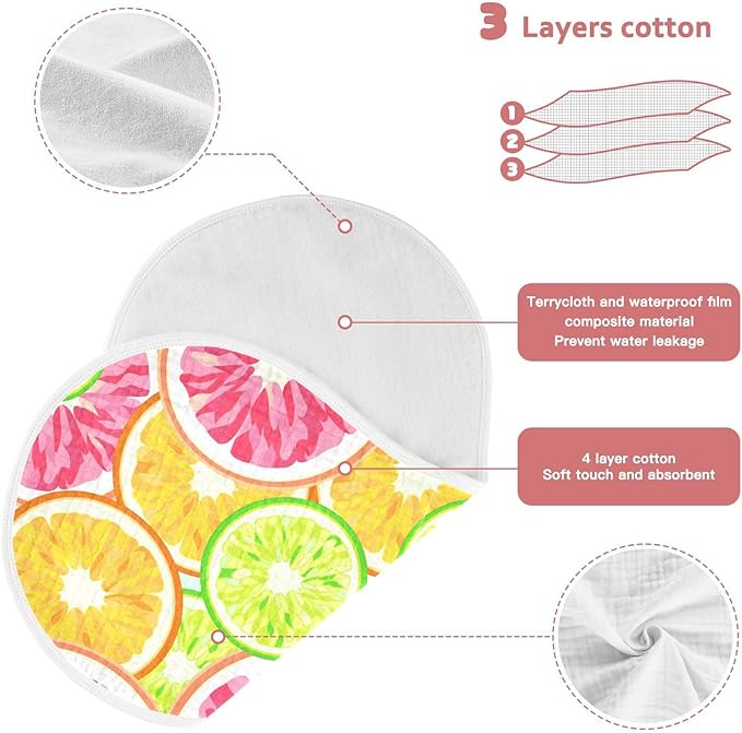 vvfelixl Orange Grapefruit Lime Lemon Burp Cloths for Baby Boy Girls Baby Washcloths Burp Rags 1 Pack