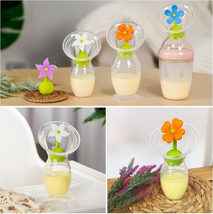 haakaa Flower Stopper Breastpump Stopper Manual Breast Pump Silicone Flower Stopper 100% Food Grade Silicone BPA PVC and Phthalate Free 1 pc, White