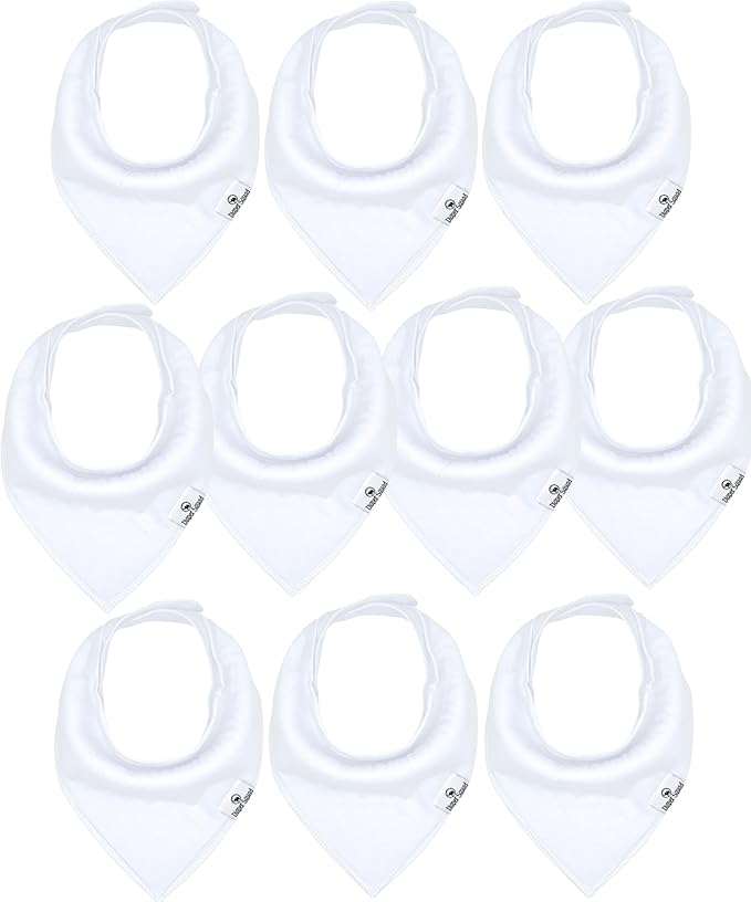 DiaperSquad's 100% Organic Cotton Baby Drool Bibs, Super Absorbent & Adjustable Baby Bibs for Drooling and Teething