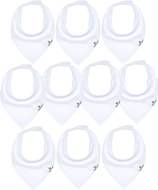 DiaperSquad's 100% Organic Cotton Baby Drool Bibs, Super Absorbent & Adjustable Baby Bibs for Drooling and Teething