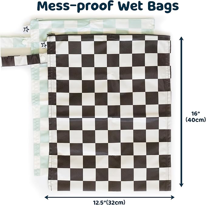 Tiny Twinkle Mess-proof Wet Bags and Snack Bags Bundle