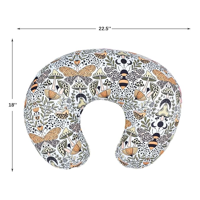 Nursing Pillow Cover Stretchy Pillow Slipcovers for Breastfeeding Moms Two-Sided Design (Butterflies and Bees)