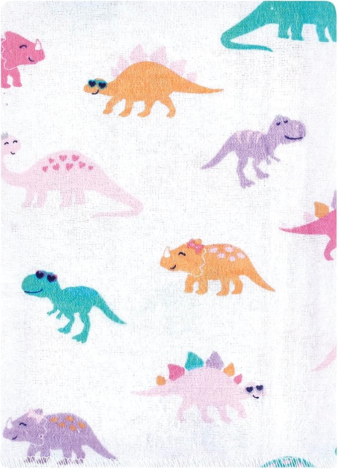 Hudson Baby Unisex Baby Cotton Flannel Burp Cloths Bundle, Cuteasaurus, One Size
