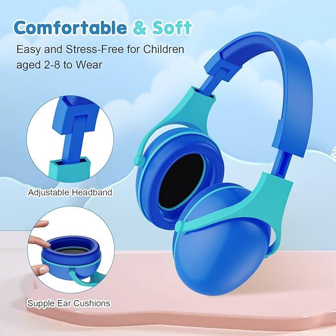 ProCase Noise Cancelling Headphones for Kids, 2 Pack Kids Ear Protection, Hearing Protection Earmuffs for Sensory Autism Toddler Child -Indigo