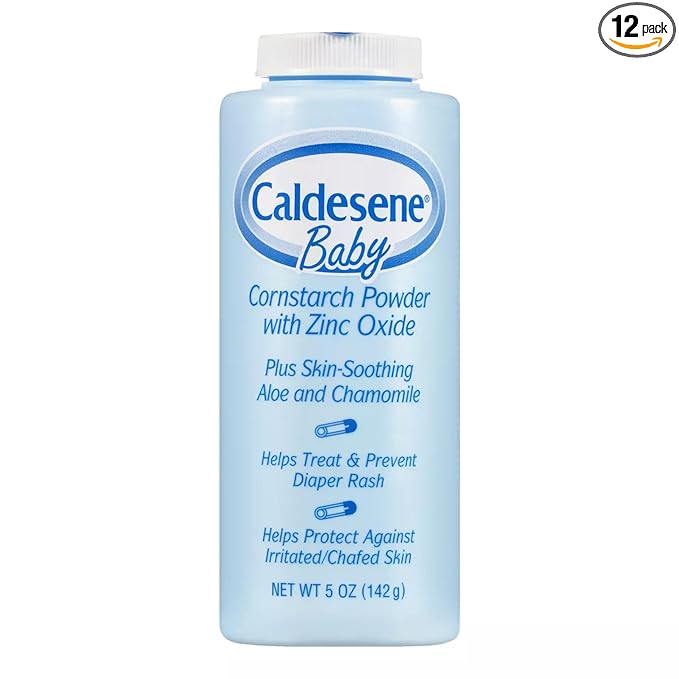 Caldesene Baby Cornstarch Powder With Zinc Oxide 5 oz (Pack of 12)