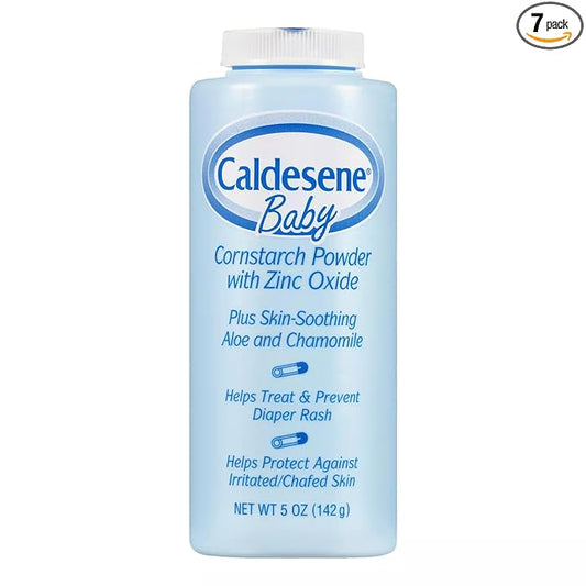 Caldesene Baby Cornstarch Powder with Zinc Oxide, 5 oz, 7-Pack