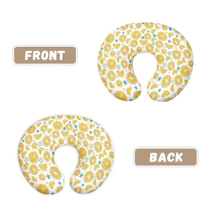 Lemon Star Breastfeeding Pillow Cover Nursing Cover for Newborn Girls Boys Super Soft and Comfortable Slipcover Gift, 2 Packs