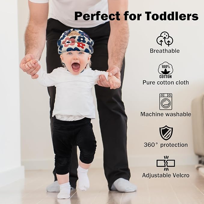 Baby Head Protector for Crawling Walking, Baby Helmet Adjustable No Bumps and Soft Cushion, Infant Safety Cap for Kid Learning to Walk