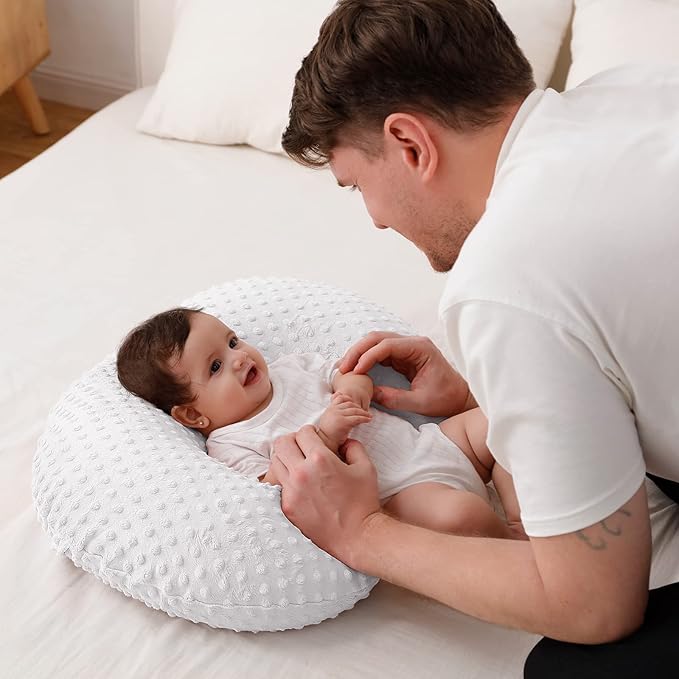 Nursing Pillow Cover, Breastfeeding Pillow Slipcover Snugly Fits for Nursing Pillow for Baby Boys and Girls, Premium Quality Microfiber, Ultra Soft Comfortable (Cloud Dancer)