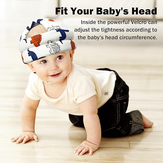 Baby Head Protector for Crawling Walking, Baby Helmet Adjustable No Bumps and Soft Cushion, Infant Safety Cap for Kid Learning to Walk