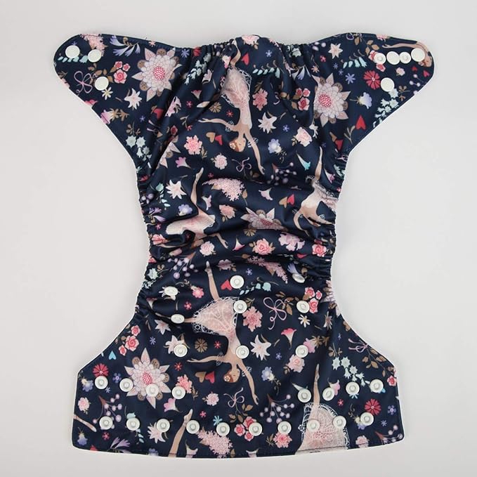 Baby Pocket Diaper Nappy Reusable Washable for Girls (Ballerina Dance)
