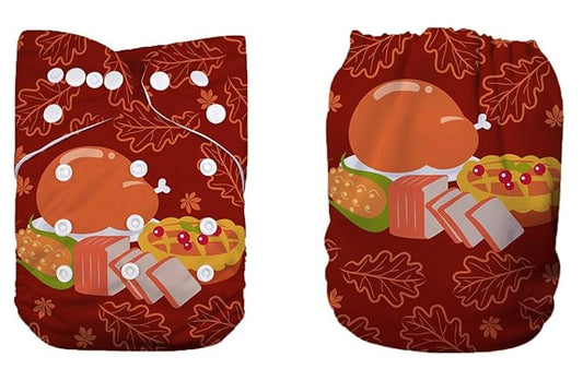 Pocket Cloth Diaper Nappy Reusable Washable Halloween Holiday Gift (Thanksgiving Food)